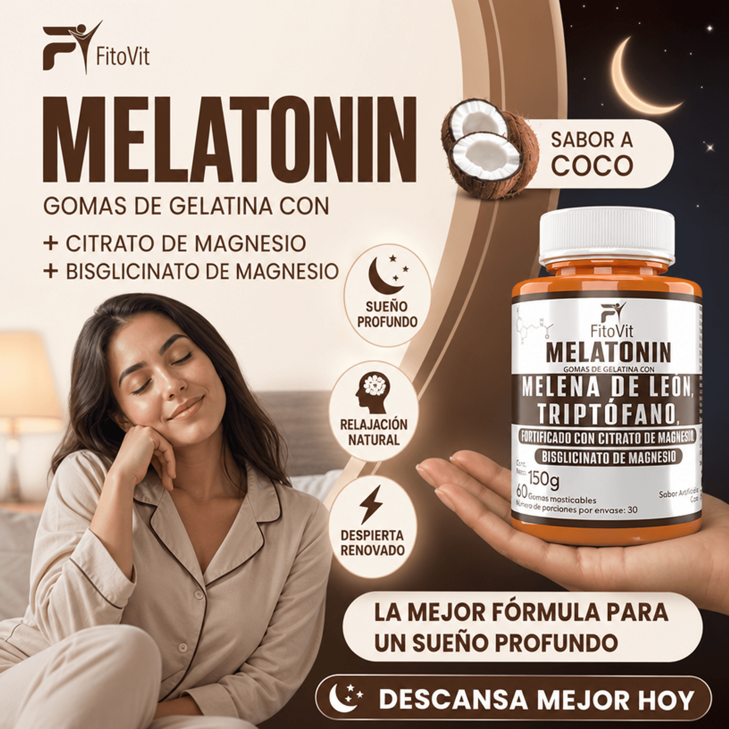 Melatonina + Melena de león x60 Und. (Gomitas)